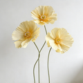 Flowerva Ethereal Crepe Paper Poppy Yellow Art Installation