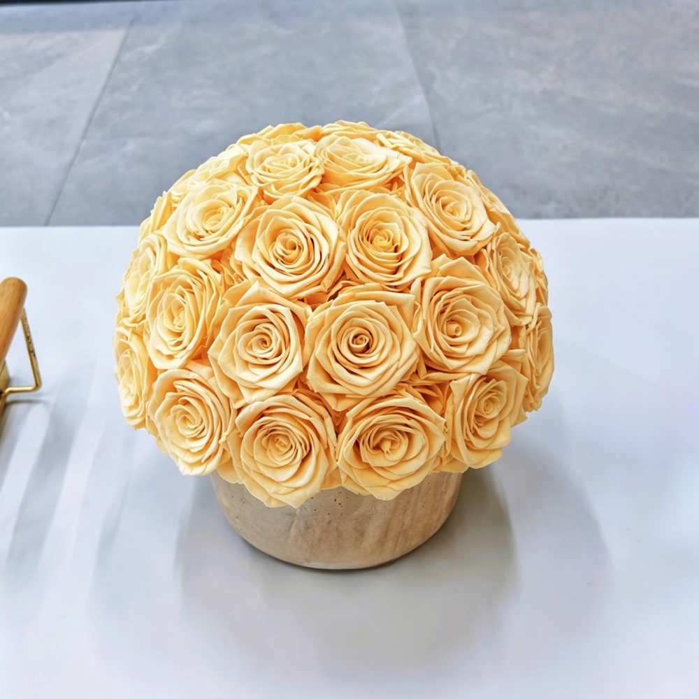 Premium Preserved Roses Yellow Champagne Gift Box