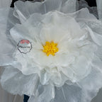 Flowerva Fluffy & Airy White Fabric Flower