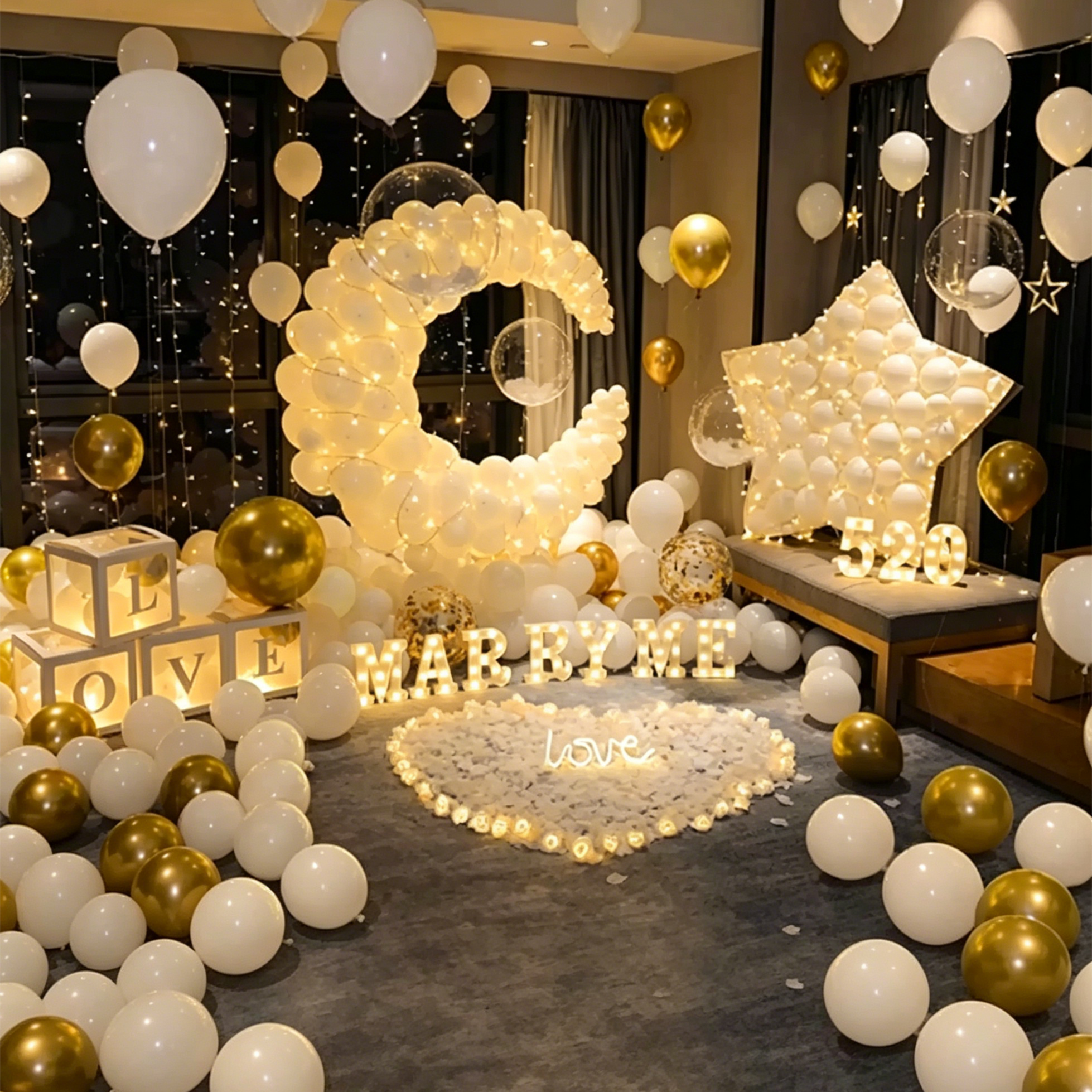 Flowerva Romantic Proposal Scene Decoration Balloon Set