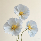 Flowerva Ethereal Crepe Paper Poppy Blue Art Installation