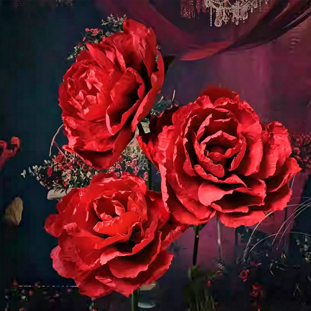 Flowerva Dramatic Red Petal Premium Flower