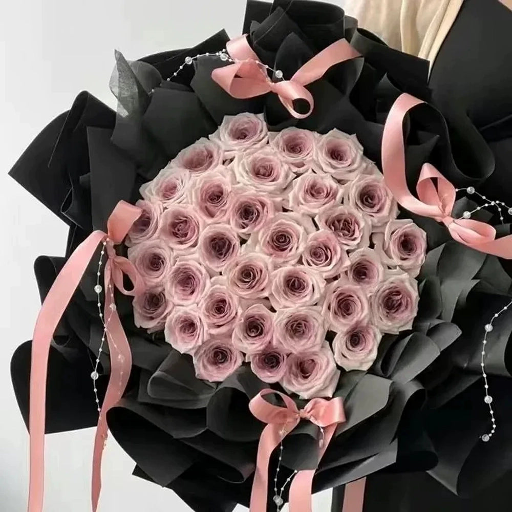 Flowerva Noir Wrap Statement Bouquet Premium Decor