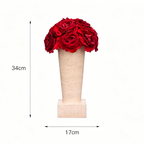 Flowerva Premium Crimson Roman Travertine Rose Gift Box