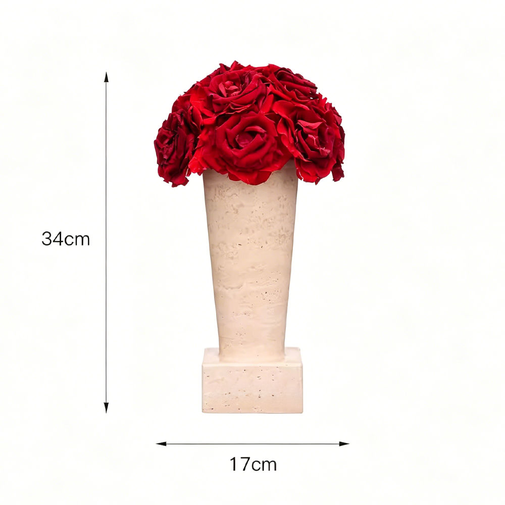 Flowerva Premium Crimson Roman Travertine Rose Gift Box