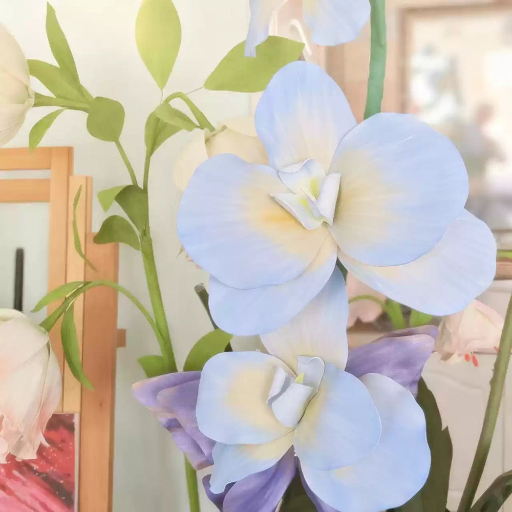 Flowerva Blue Orchid Chromatic Gradient Premium Decor