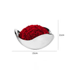 Flowerva Sculptural Metal Bowl Arrangement Premium Decor