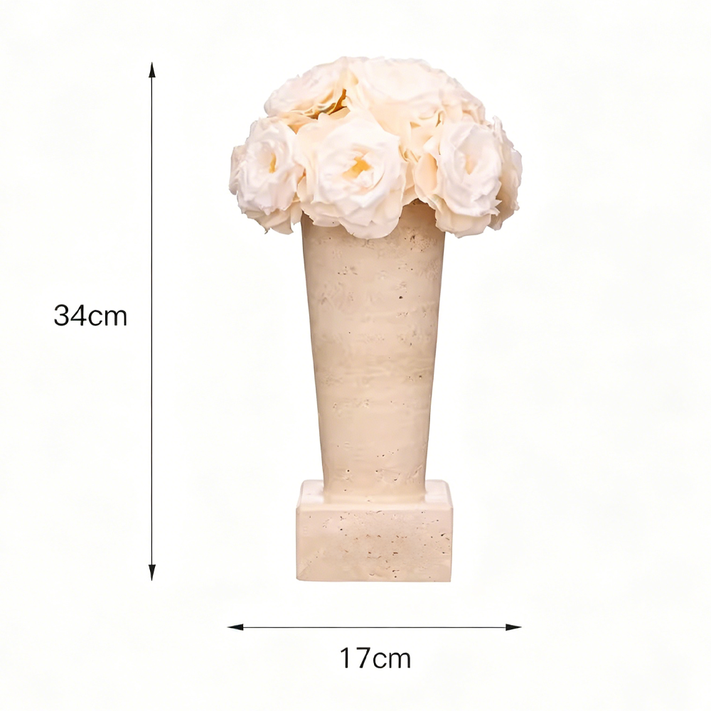 Flowerva Premium Ivory Roman Travertine Rose Gift Box