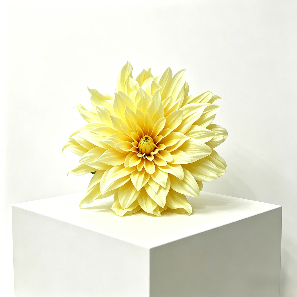 Flowerva Cream Dahlia Bloom Premium Decor