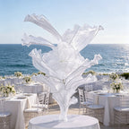Flowerva White Serenity Floral Heart Sheer Texture Table Flower