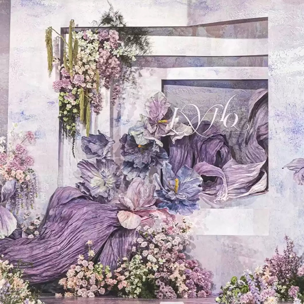 Flowerva Purple Crinkle Contour Premium Decor