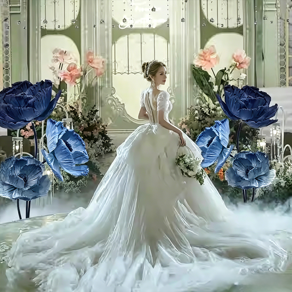 Flowerva Artisan Blue Poppy Wedding Decoration