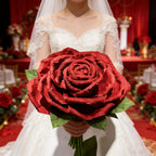 Flowerva Blazing Crimson Rose Premium Flower