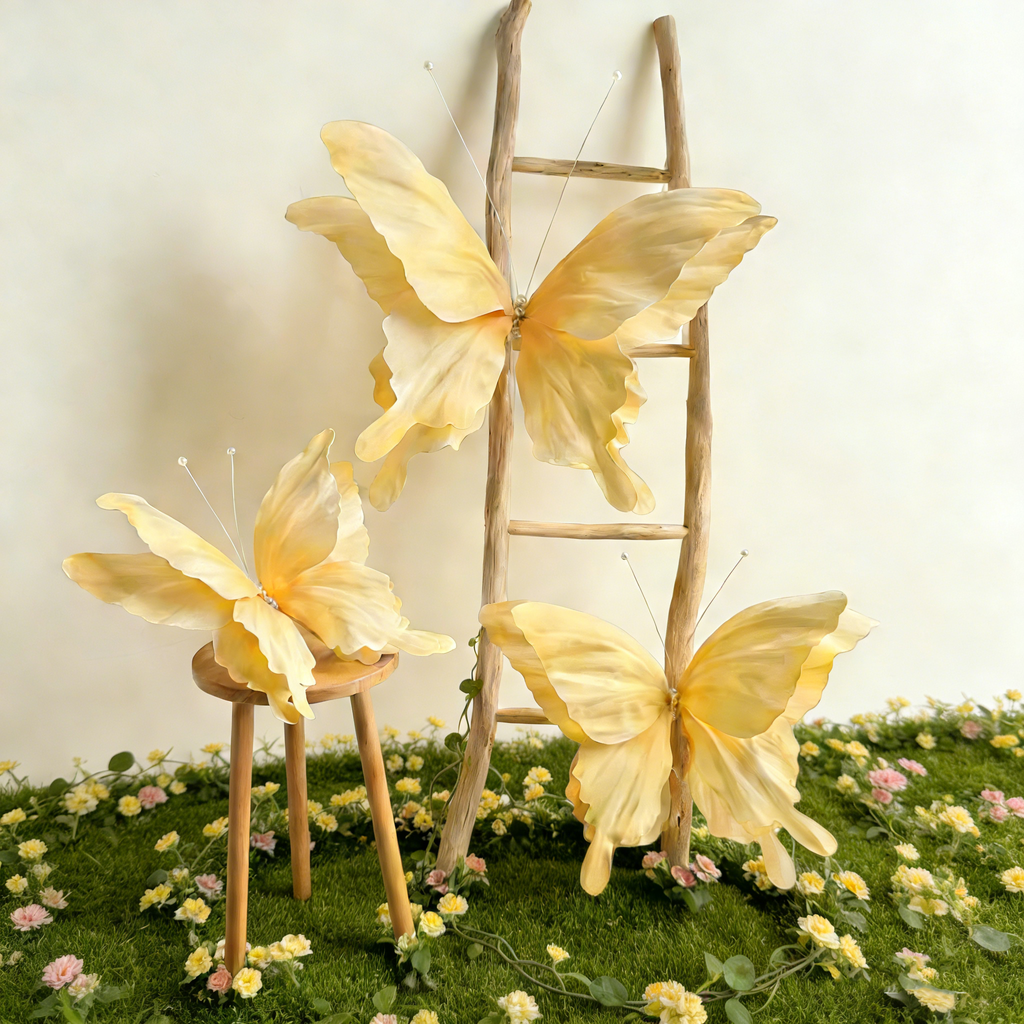 Flowerva Ethereal Yellow Flutter Art Accent