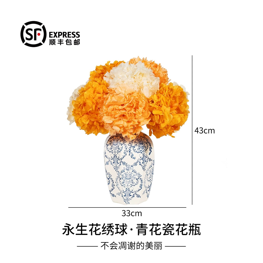 Flowerva Hydrangea Vase Arrangement Premium Decor