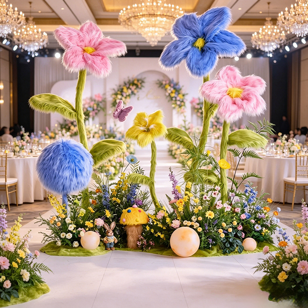 Flowerva Fuzzy Whimsy Aisle Flower Wedding Decoration