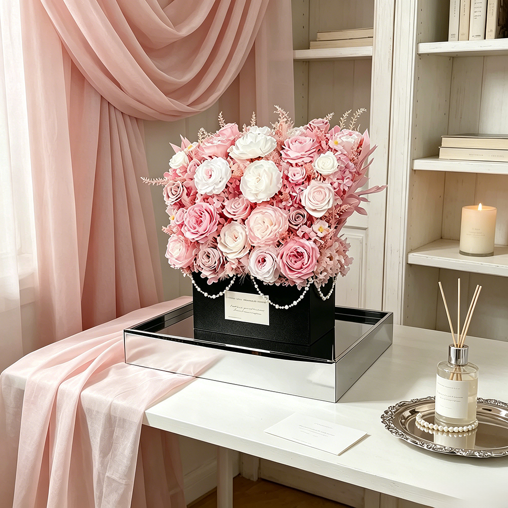 Flowerva Cottage Bloom Vase Arrangement Premium Decor