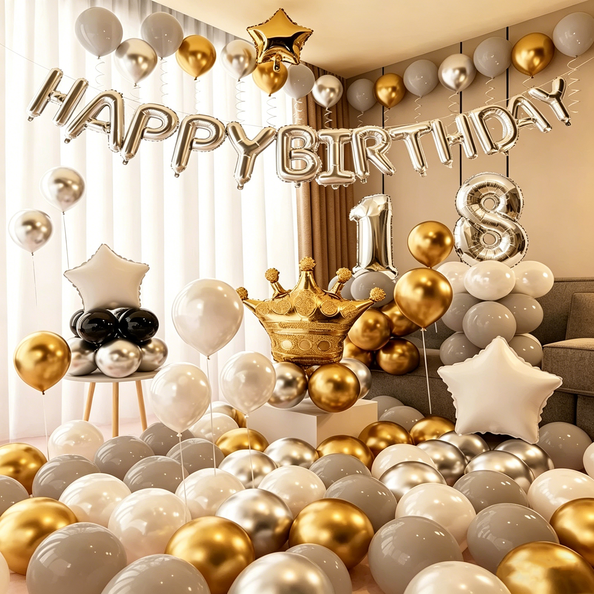 Flowerva 18th Birthday Balloon Decoration for Adult Party