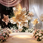 Flowerva Opulent Satin Veil Premium Decor
