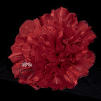 Flowerva Scarlet Shimmer Ruffled Fabric Flower