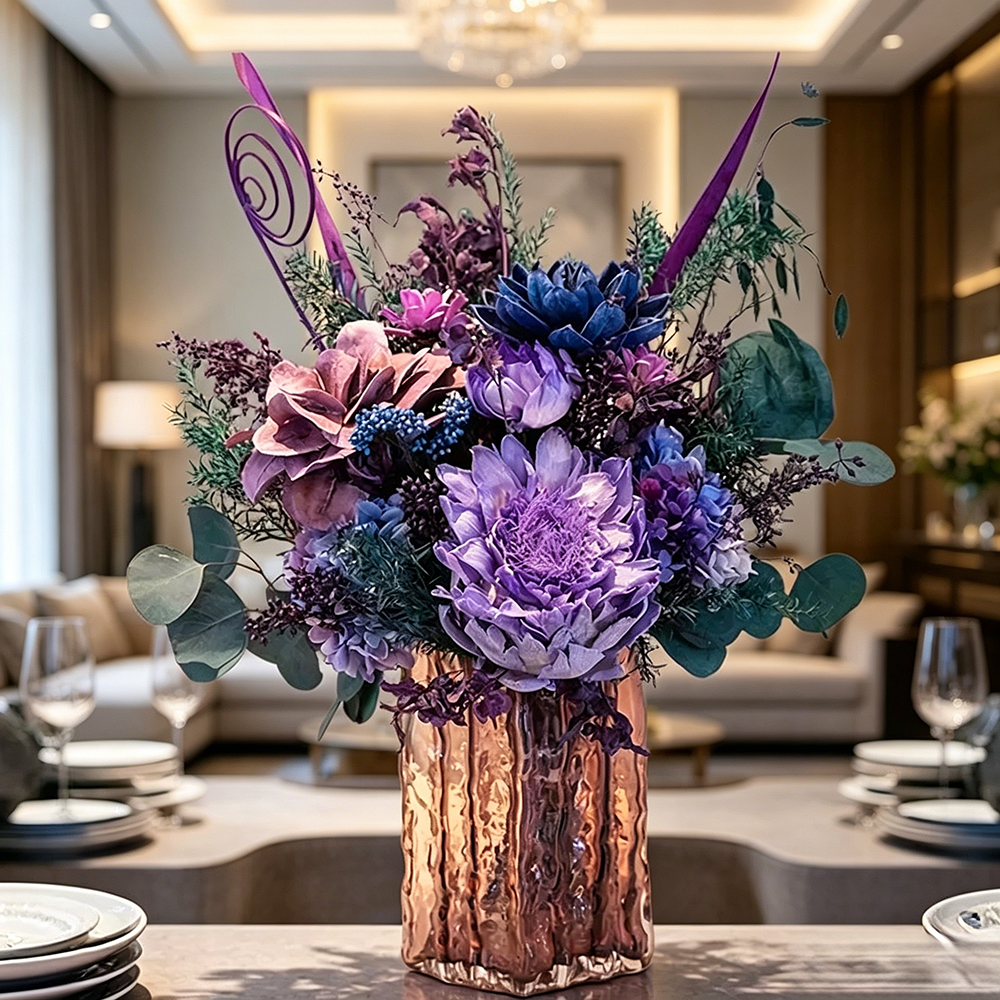 Flowerva Purple Jewel Vase Premium Decor