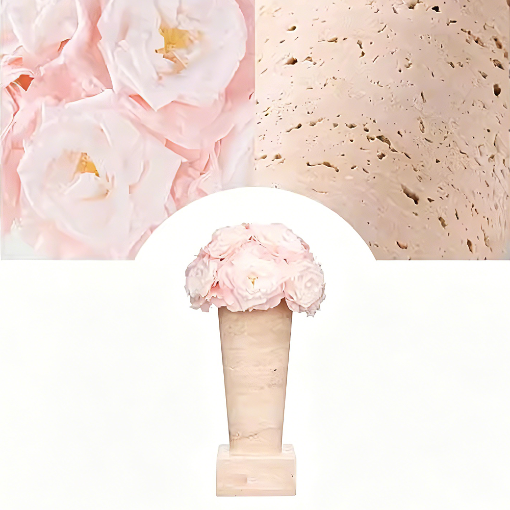 Flowerva Premium Blush Pink Roman Travertine Rose Gift Box