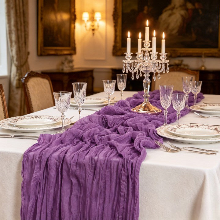 Flowerva  Lace Table Runner — Ideal for Dessert Tables, Weddings, Birthdays, Restaurants, and Draped Table Settings