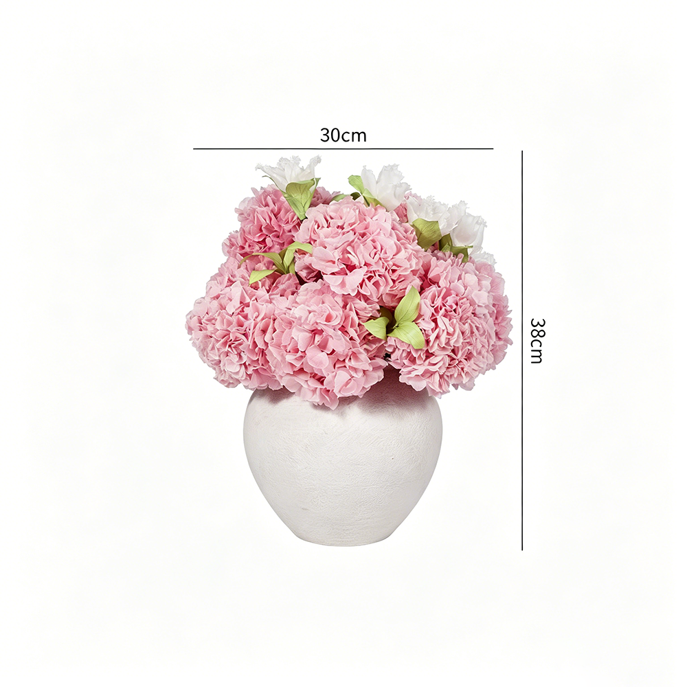 Flowerva Ruffled Petal Vase Arrangement Premium Decor