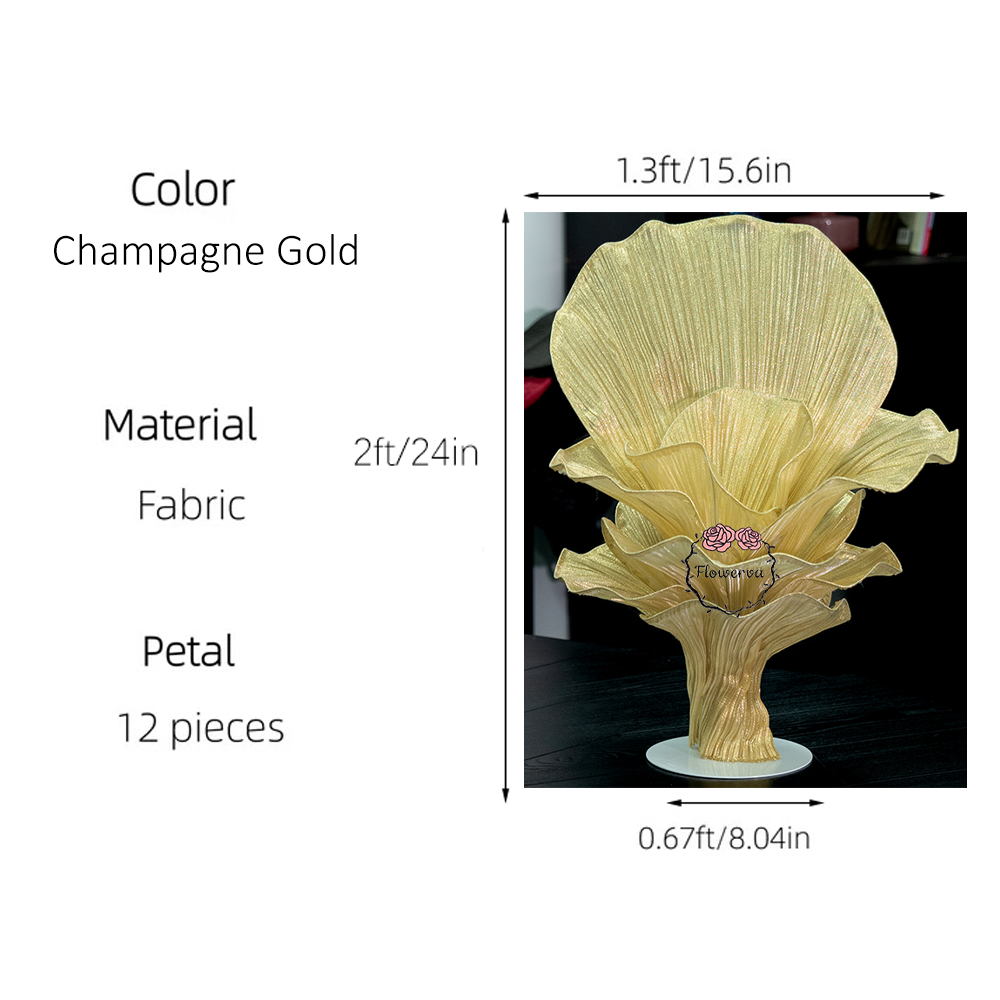 Flowerva Airy Champagne Gold Veil Eternal Table Flower