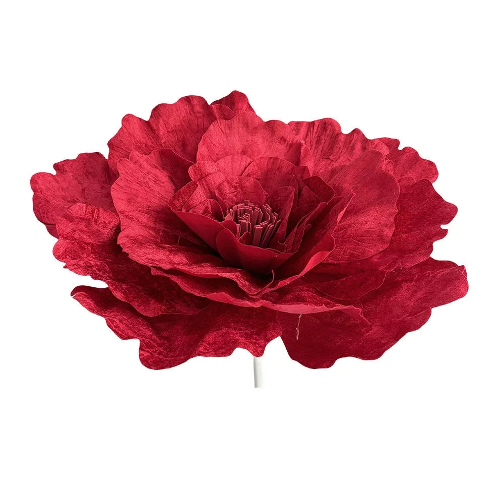 Flowerva Crimson Monochromatic Relief Premium Decor