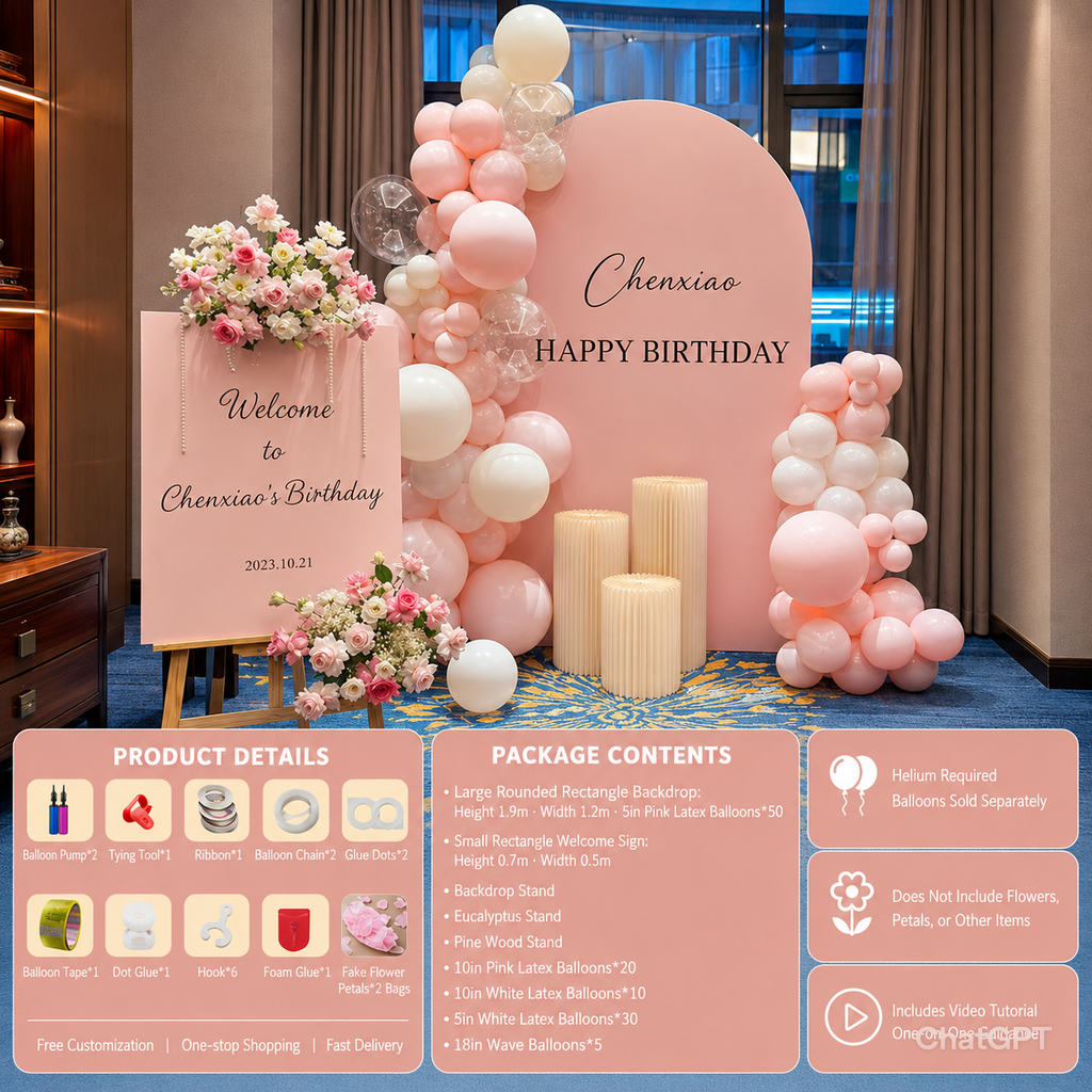 Flowerva Romantic Proposal & Valentine’s Day Confession Balloon Kit with Custom KT Backdrop Decor
