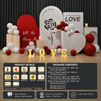 Flowerva Romantic Proposal & Valentine’s Day Confession Balloon Kit with Custom KT Backdrop Decor