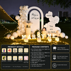 Flowerva Romantic Proposal & Valentine’s Day Confession Balloon Kit with Custom KT Backdrop Decor