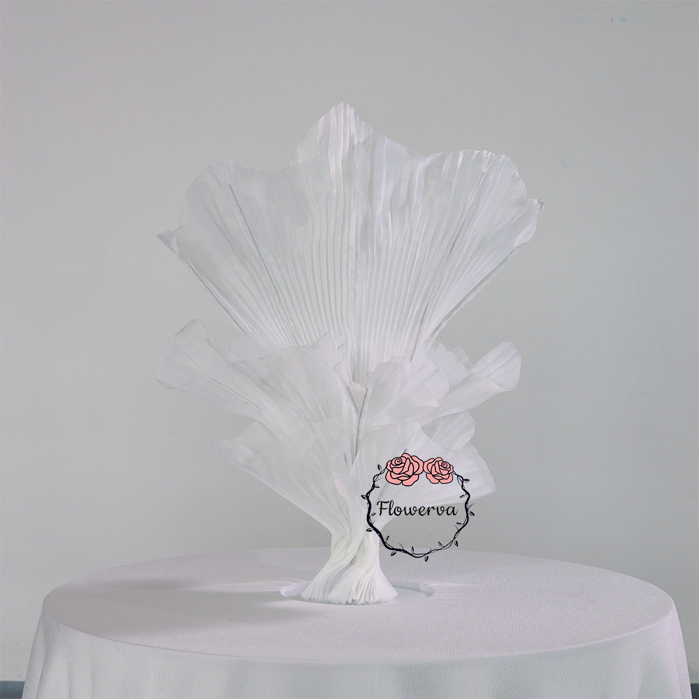 Flowerva White Aura Pleat Table Flower