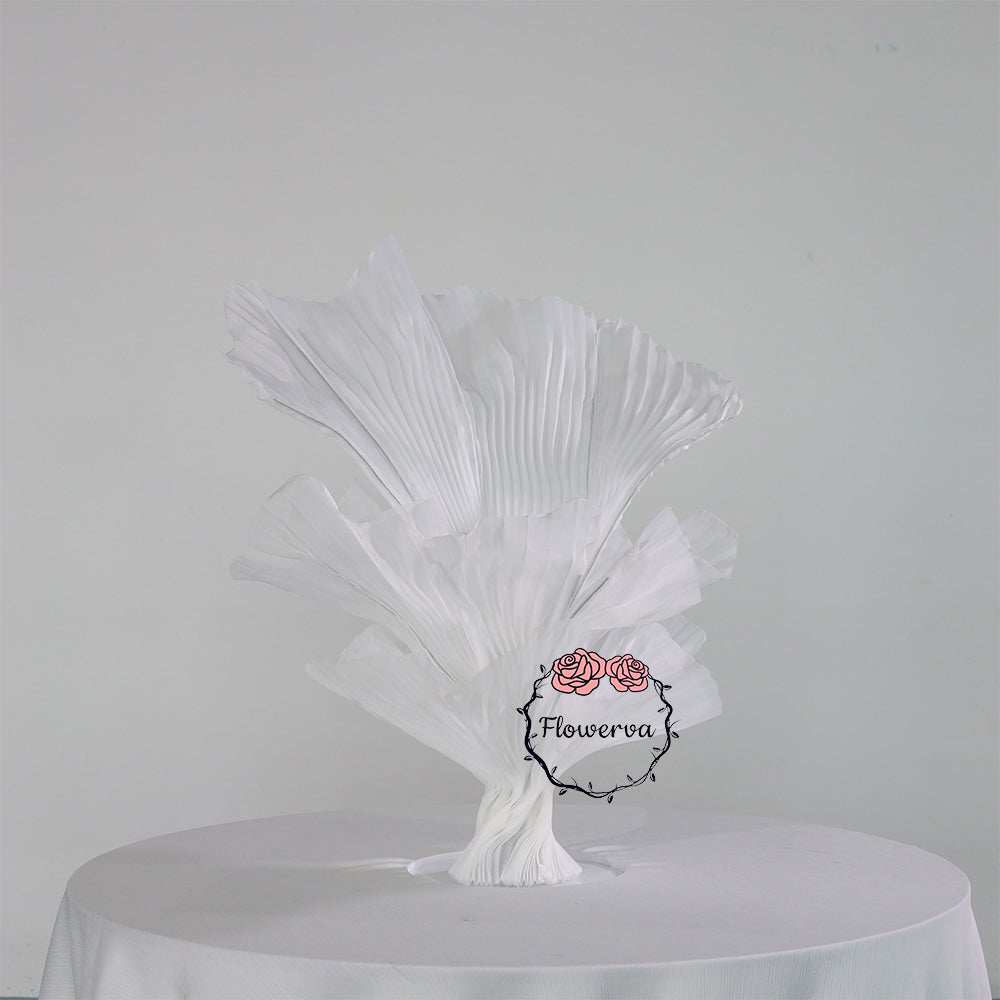 Flowerva White Aura Pleat Table Flower