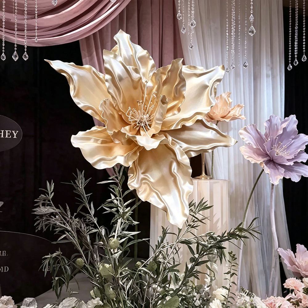 Flowerva Opulent Satin Veil Premium Decor