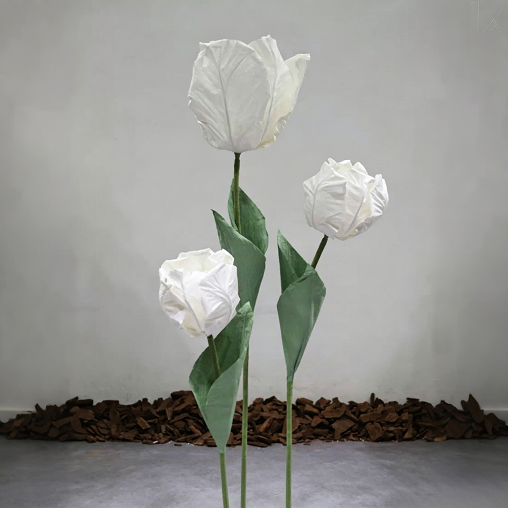 Flowerva Sculptured Tulip Form Premium Decor