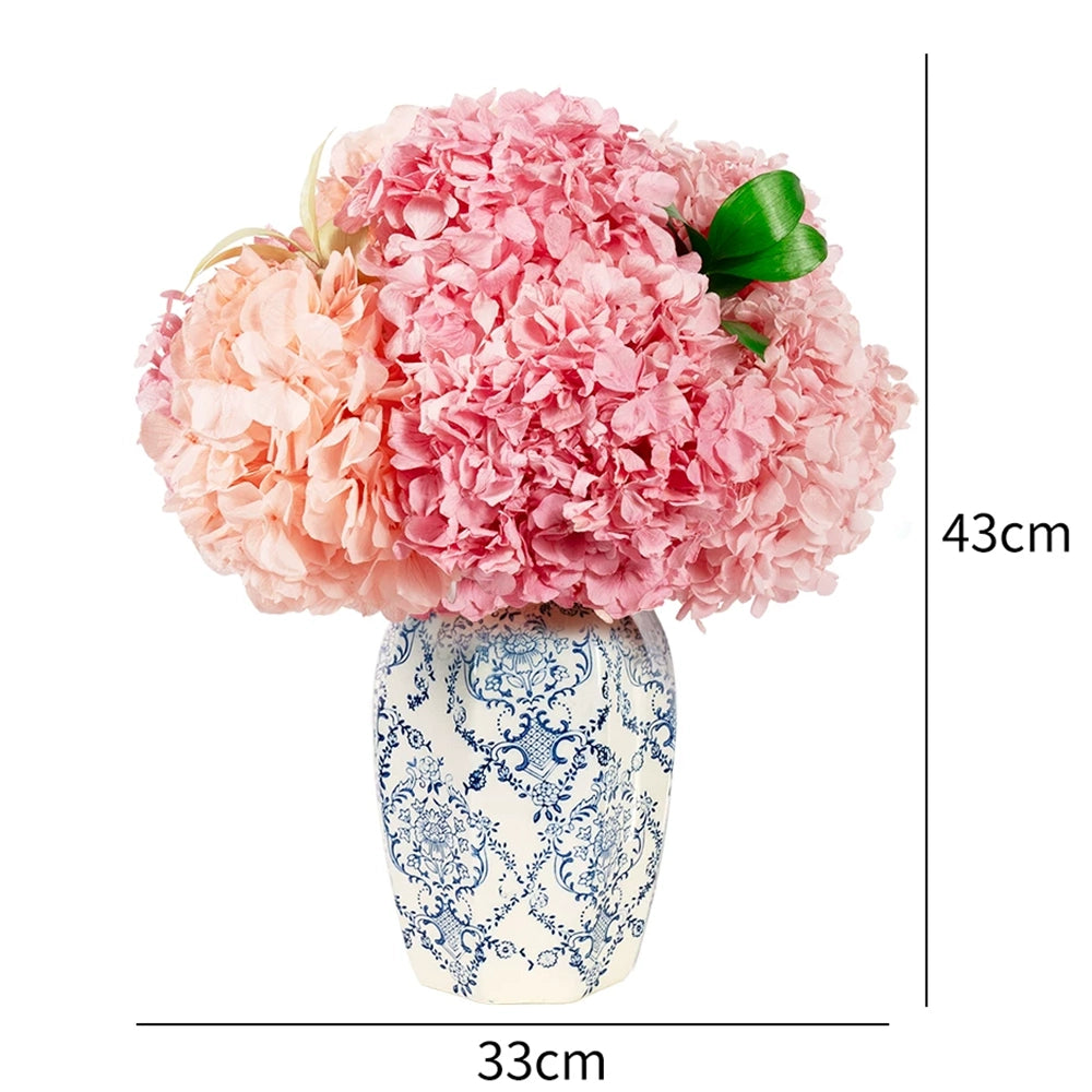 Flowerva Hydrangea Vase Arrangement Premium Decor