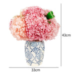 Flowerva Hydrangea Vase Arrangement Premium Decor