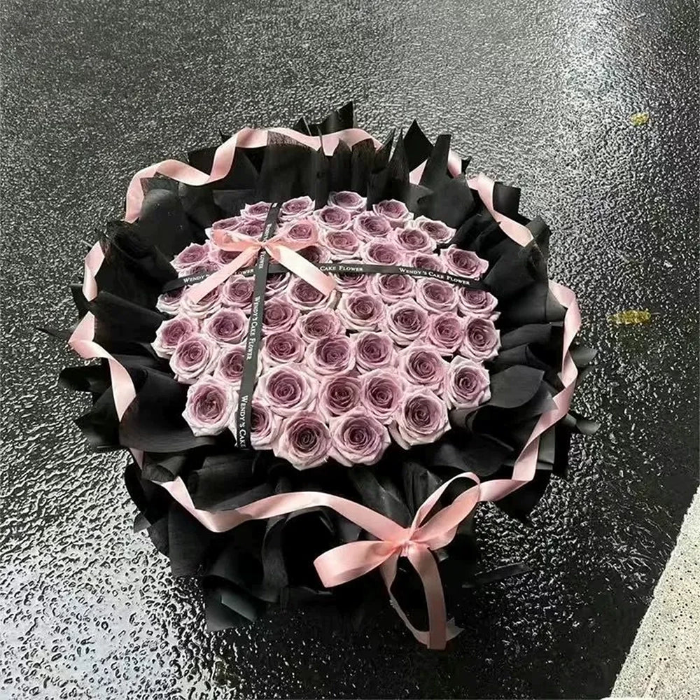 Flowerva Noir Wrap Statement Bouquet Premium Decor