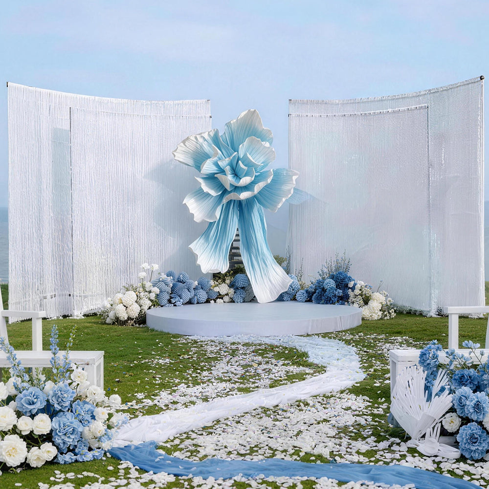 Flowerva Couture Crinkle Lake Blue Art Installation