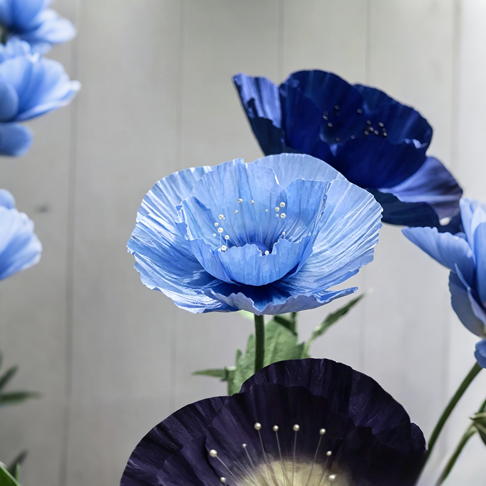 Flowerva Indigo Petal Sculpture Premium Decor