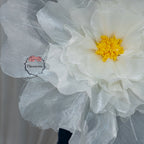 Flowerva Fluffy & Airy White Fabric Flower