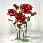 Flowerva Red Rose Verdant Cluster Premium Decor