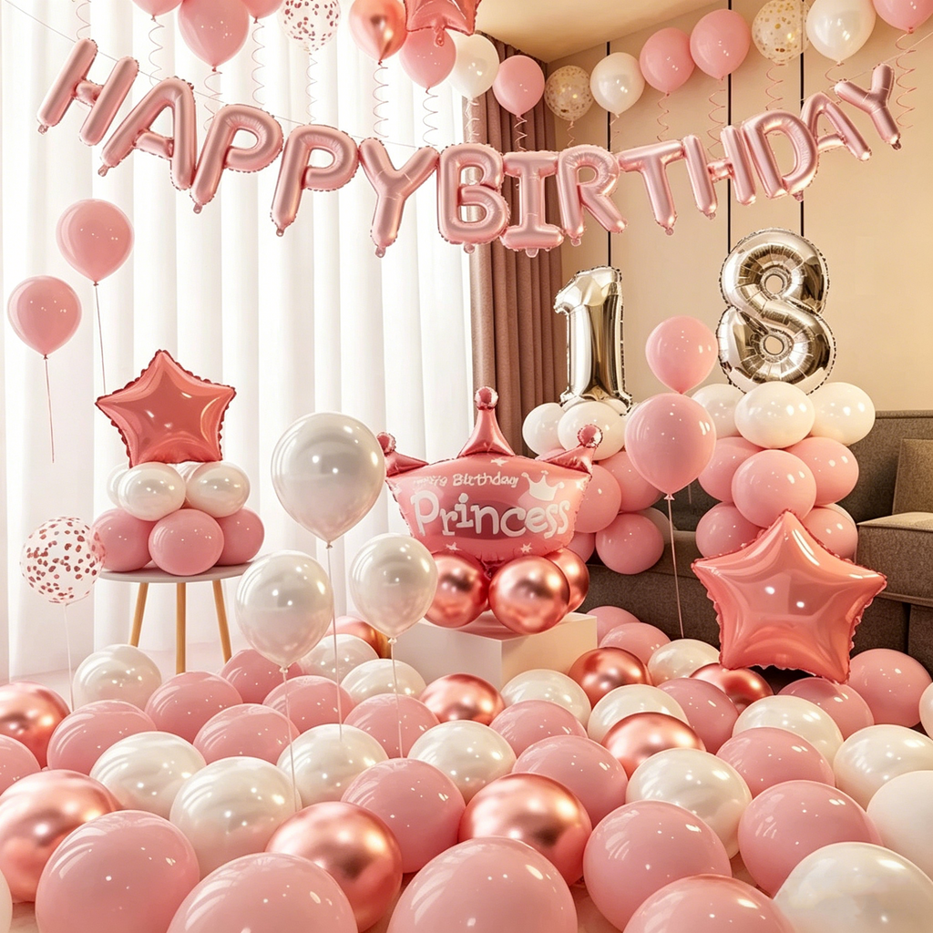 Flowerva 18th Birthday Balloon Decoration for Adult Party