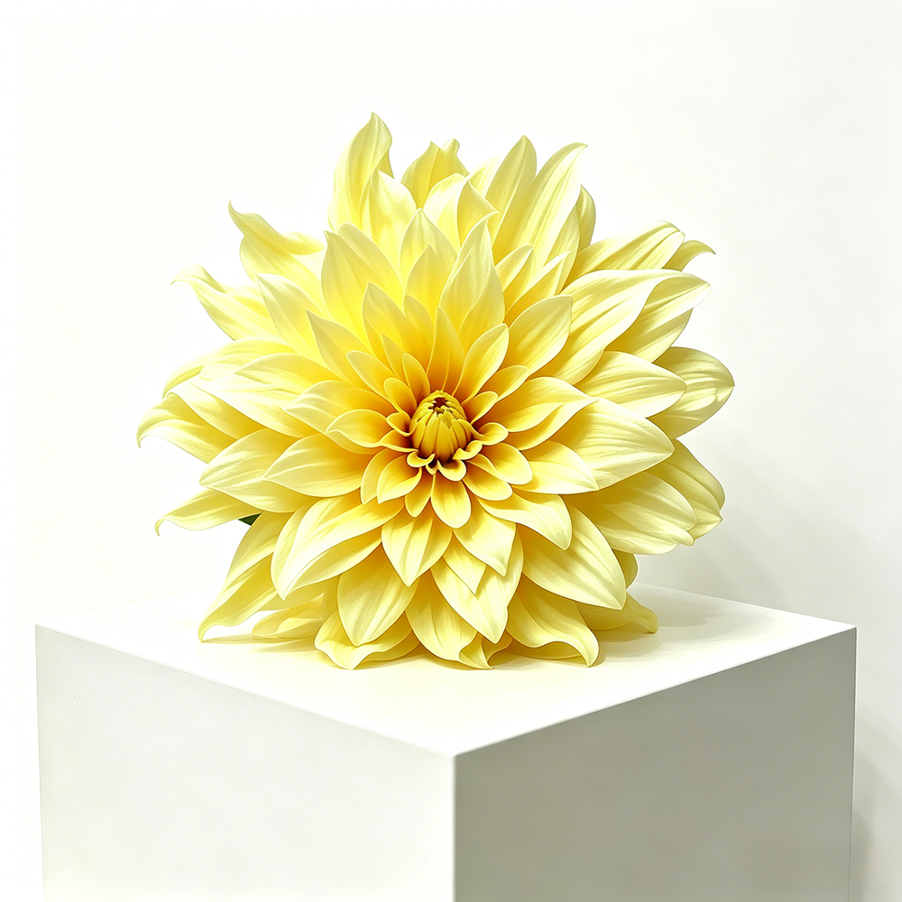 Flowerva Cream Dahlia Bloom Premium Decor