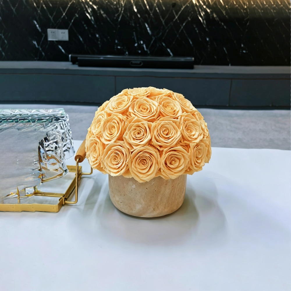 Premium Preserved Roses Yellow Champagne Gift Box