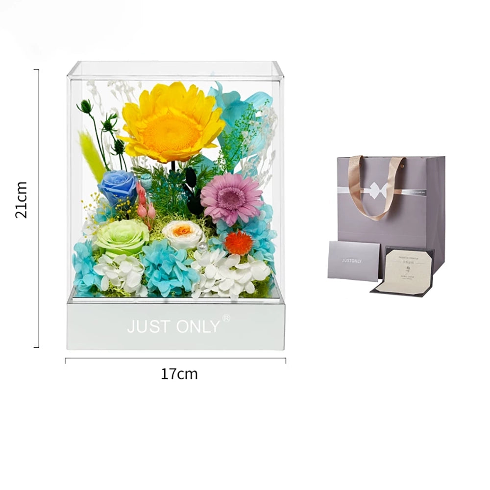 Flowerva Radiant Bloom Acrylic Display Premium Decor