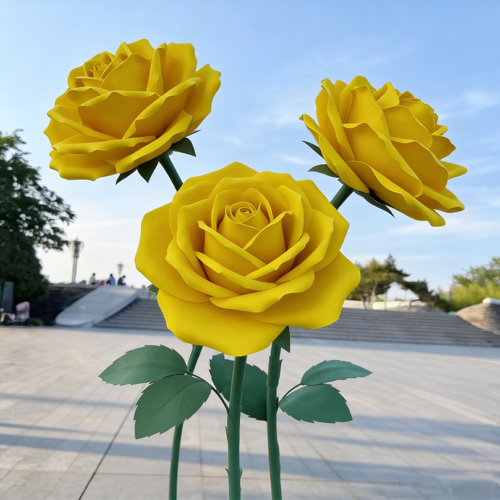 Flowerva Romantic Lush Garden Yellow Rose Premium Flower