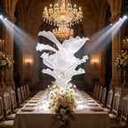 Flowerva White Serenity Floral Heart Sheer Texture Table Flower